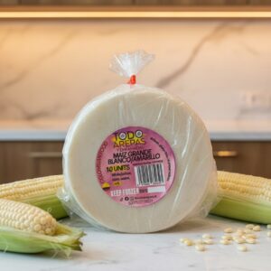 AREPA DE MAIZ BLANCA 10 unidades con sal, (TODO AREPAS)