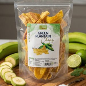 Platano verde en tajadas artesanales  70 cg